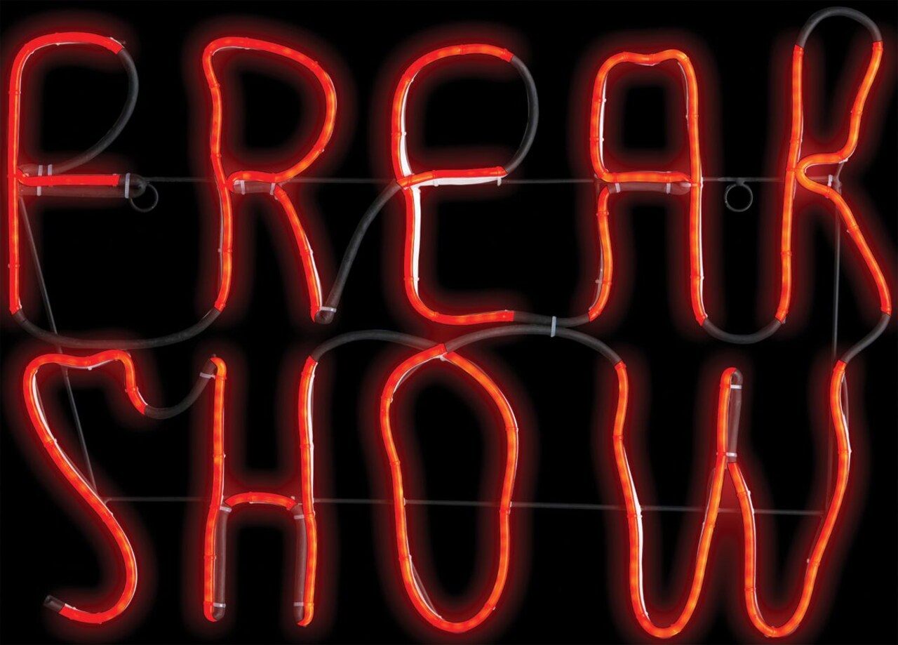 The Costume Center LED Neon Lighted Freak Show Halloween Wall Sign - 24" - Orange